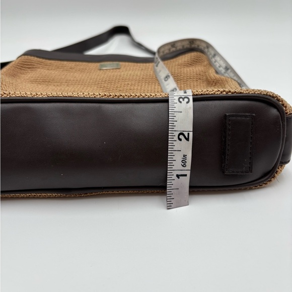 The Sak Brown Woven Shoulder Bag Crochet Hobo Purse Leather Trim - Picture 9 of 10